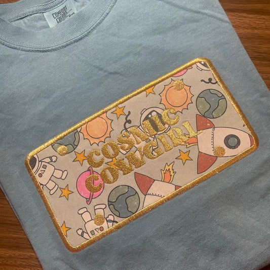 COSMIC COWGIRL ICE BLUE TSHIRT